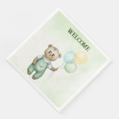 cute teddy bear green background servet (Hoek)