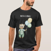 cute teddy bear green background t-shirt (Voorkant)