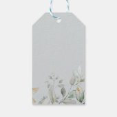 Cute Teddy Bear Greenery Gold Eucalyptus Wreath Cadeaulabel (Achterkant)