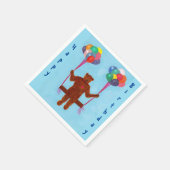 Cute Teddy Bear Happy Birthday Balloons Napkins Servetten (Hoek)
