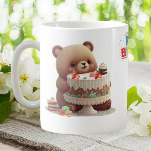 Cute Teddy Bear Happy Birthday Persoonlijk Koffiemok