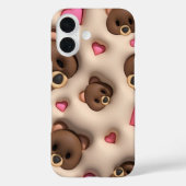 Cute Teddy Bear Heart iPhone Sticker Case-Mate iPhone Case (Achterkant)