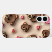 Cute Teddy Bear Heart iPhone Sticker Case-Mate iPhone Case (Achterkant (horizontaal))