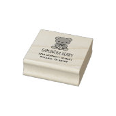 Cute Teddy Bear Holding a Berry Address Rubberstempel (Stempel)