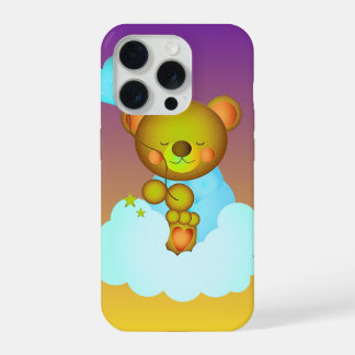 Cute Teddy Bear Holding Balloon Phone Case iPhone 15 Pro Case