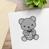 Cute Teddy Bear Holding een Berry Rubberstempel