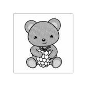 Cute Teddy Bear Holding een Berry Rubberstempel (Afrduk)