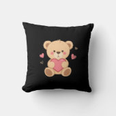 Cute Teddy Bear Holding Heart – love Kussen (Voorkant)