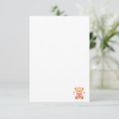Cute Teddy Bear Holding Heart – Valentine Love Ill Bedankkaart (Staand voorkant)