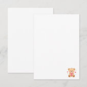 Cute Teddy Bear Holding Heart – Valentine Love Ill Bedankkaart (Voorkant / Achterkant)