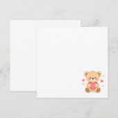 Cute Teddy Bear Holding Heart – Valentine Love Ill Kaart (Voorkant / Achterkant)