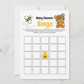 Cute Teddy Bear Honey Bumblebee Baby shower Bingo (Voorkant)