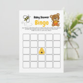 Cute Teddy Bear Honey Bumblebee Baby shower Bingo (Staand voorkant)