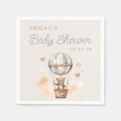 Cute Teddy Bear Hot Air Ballon Baby shower Servet (Voorkant)