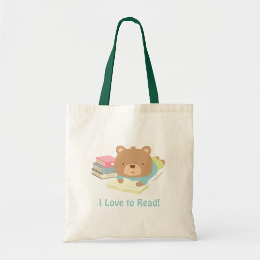 Cute Teddy Bear houdt van lezen voor kinderen Tote Bag (Voorkant)
