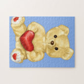 Cute Teddy Bear Hypnotist in blauw Legpuzzel (Horizontaal)
