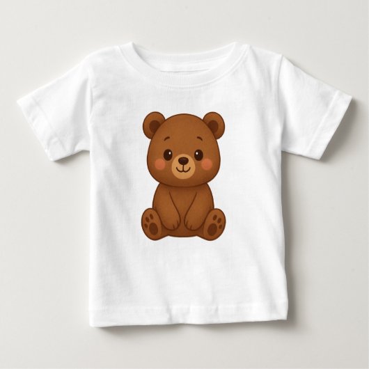 Cute Teddy Bear Illustration Baby T-Shirt  (Voorkant)
