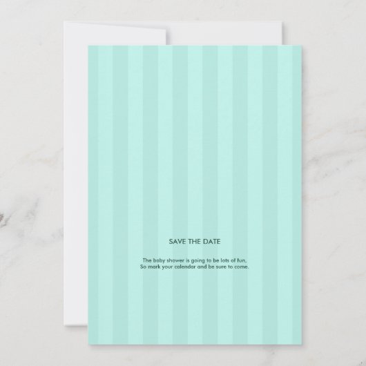 Cute Teddy Bear in een Lijst | Uitnodiging van Bab (Achterkant)