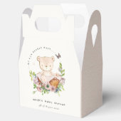 Cute Teddy Bear in Flower Basket Pink Baby shower Bedankdoosjes (Geopend)
