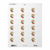 Cute Teddy Bear in Stocking Etiket (Full Sheet)