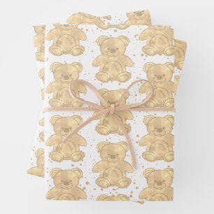 Cute Teddy Bear Inpakpapier Vel