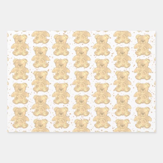 Cute Teddy Bear Inpakpapier Vel (Voorkant)