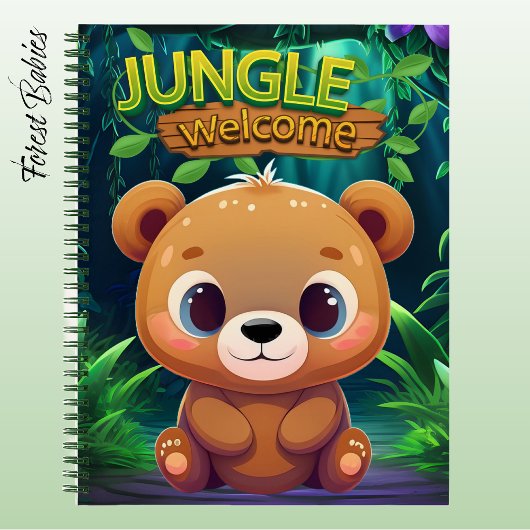 Cute Teddy Bear Jungle Welcome Animal Wildlife 🐻 Notitieboek