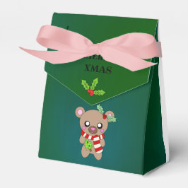 Cute Teddy Bear-kerstboom Happy Festive Bedankdoosjes