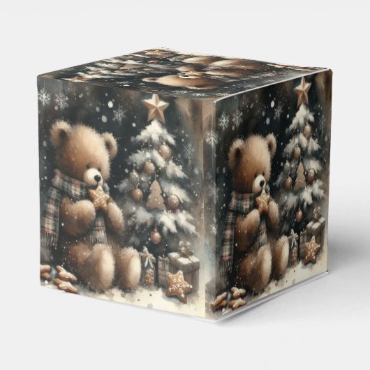 Cute Teddy Bear Kerstmis Bedankdoosjes (Achterkant)