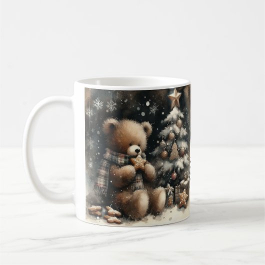 Cute Teddy Bear Kerstmis Koffiemok (Links)