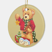 Cute Teddy Bear-kerstversiering Keramisch Ornament (Links)