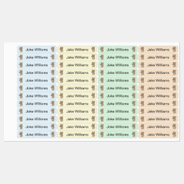 Cute Teddy Bear Kids' Name Clothing School Labels
