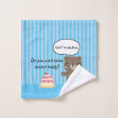Cute Teddy Bear Kinder Funny Joke Bad Handdoek (Wasdoekje)