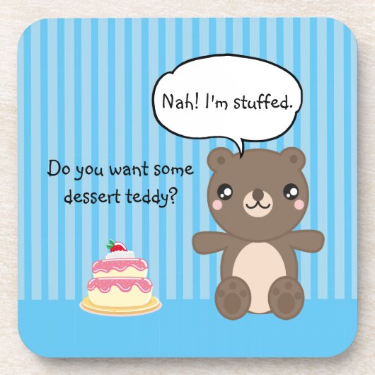 Cute Teddy Bear Kinder Funny Joke Bier Onderzetter (Voorkant)