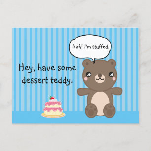 Cute Teddy Bear Kinder Funny Joke Briefkaart