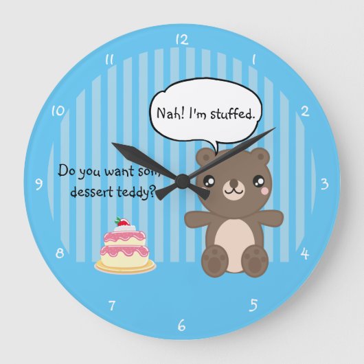 Cute Teddy Bear Kinder Funny Joke Grote Klok (Voorkant)