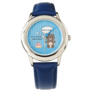 Cute Teddy Bear Kinder Funny Joke Horloge