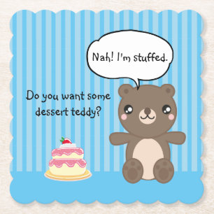 Cute Teddy Bear Kinder Funny Joke Kartonnen Onderzetters