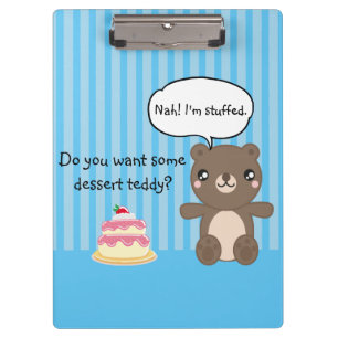Cute Teddy Bear Kinder Funny Joke Klembord