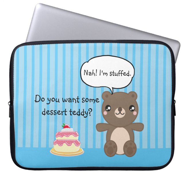 Cute Teddy Bear Kinder Funny Joke Laptop Sleeve (Voorkant)