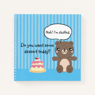 Cute Teddy Bear Kinder Funny Joke Notitieboek