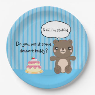 Cute Teddy Bear Kinder Funny Joke Papieren Bordje