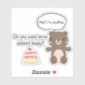 Cute Teddy Bear Kinder Funny Joke Sticker (Vel)