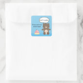 Cute Teddy Bear Kinder Funny Joke Vierkante Sticker (Tas)