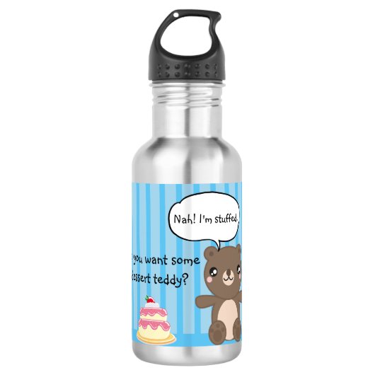 Cute Teddy Bear Kinder Funny Joke Waterfles (Voorkant)