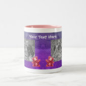 Cute Teddy Bear Lijst Persoonlijke foto Tweekleurige Koffiemok (Center)