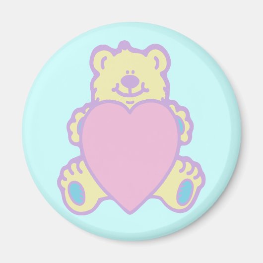 Cute Teddy Bear Love Heart Magneet (Voorkant)