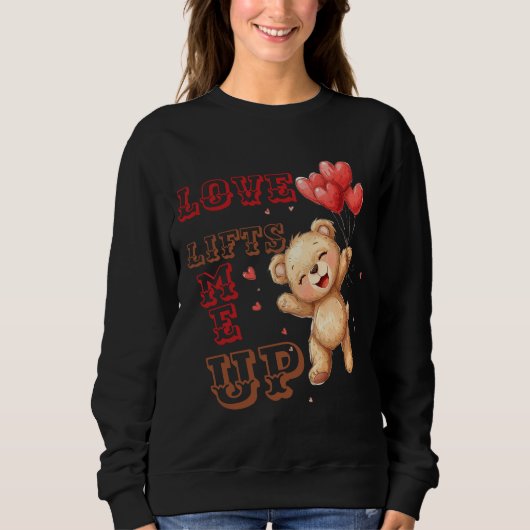 Cute Teddy Bear Love Hearts Trui (Voorkant)
