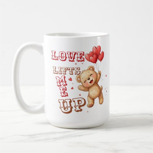 Cute Teddy Bear Love Lifts Mug Koffiemok (Links)