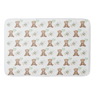 Cute Teddy Bear met ballon en Greenery Kinder Badmat